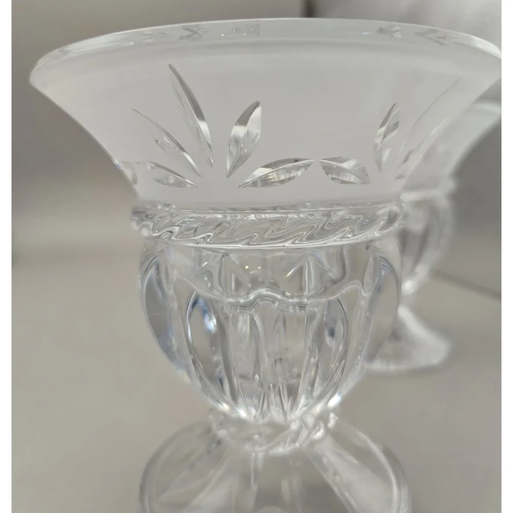2 VTG Crystal Candle Holders 24% Lead‎ 